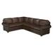 Black Sectional - Westland and Birch Odessa 117" Wide Genuine Leather Corner Sectional Genuine Leather | 36 H x 117 W x 39 D in | Wayfair