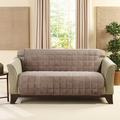 Sure Fit Deluxe Comfort Quilted Armless Box Cushion Loveseat Slipcover Polyester in Brown | 84 H x 52 W in | Wayfair 122811120P229SFLOVE