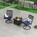 Charlton Home® Sarris Conversation 3 Piece Seating Group w/ Cushions Metal in Blue | Outdoor Furniture | Wayfair 4C499945634D4289B929C1C9C6BE0EDB