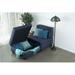 Slipper Chair - Latitude Run® Anke 36" Wide Polyester Slipper Chair & Ottoman Polyester in Blue | 32 H x 36 W x 36 D in | Wayfair