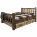 Loon Peak® Homestead Collection Lodge Pole Pine Storage Bed Wood in Gray/White | 47 H x 46 W in | Wayfair BC2A66ECA37646D58C3E9E597BDB7B81