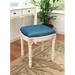 House of Hampton® Lonergan Solid Wood Vanity Stool Linen/Wood/Upholstered in Gray/Blue | 19 H x 16 W x 15 D in | Wayfair