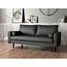 Williston Forge Paulsen 57.87" Vegan Leather Square Arm Loveseat Faux Leather in Black | 31.69 H x 57.87 W x 33.07 D in | Wayfair