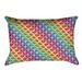 Latitude Run® Avicia Outdoor Lumbar Pillow Polyester/Polyfill blend in Red/Orange/Blue | 14 H x 20 W x 3 D in | Wayfair