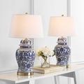 Charlton Home® Mccrady 31" Blue/White Table Lamp Set Ceramic/Fabric in Blue/Gray/White | 31 H x 17 W x 17 D in | Wayfair