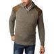 Rydale Danby 1/2 Zip Men's Crew Neck Shooting Sweater Pheasant Motif Chunky Knit Jumper