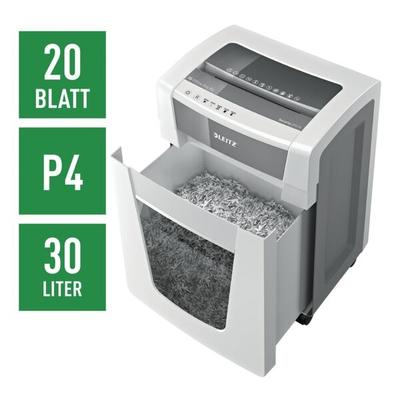 Leitz IQ Aktenvernichter »Office Pro P4« Partikelschnitt bis 20 Blatt weiß, 23x60.5x32 cm Image