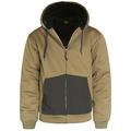 HARD LAND Men's Sherpa Fleece Jacket Hoodie Winter Thick Work Jacket Full Zip Hooded Outerwear Sweatshirt Size XL Brown