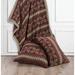 Birch Lane™ Anastasia Geometric Pattern Western Lodge Knitted Throw Blanket 50x60 inch Plastic/Acrylic in Brown | 50 W in | Wayfair