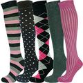 Mysocks Unisex Knee High Polka Dot Socks 5 Pairs Multi Design 753 4-7