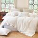Simple&Opulence 100% Pure Linen Duvet Cover Set with Coconut Button Closure, 3 Pieces Soft Home Accessories Bedding with 1 Comforter Cover and 2 Pillowcases(Super King 260cm x 220cm,White)