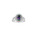 Rylos Simply Elegant Beautiful simulated Alexandrite/Mystic Topaz & Diamond Ring - June Birthstone*