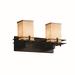 Justice Design Group Textile 16 Inch 2 Light Bath Vanity Light - FAB-8172-15-CREM-DBRZ-LED2-1400