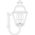 Arroyo Craftsman Inverness 18 Inch Tall 3 Light Outdoor Wall Light - INB-8GRCS-RC