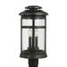 Visual Comfort Studio Collection Newport 18 Inch Tall 3 Light Outdoor Post Lamp - OL14307ANBZ