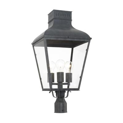Crystorama Dumont 25 Inch Tall 3 Light Outdoor Post Lamp - DUM-9808-GE