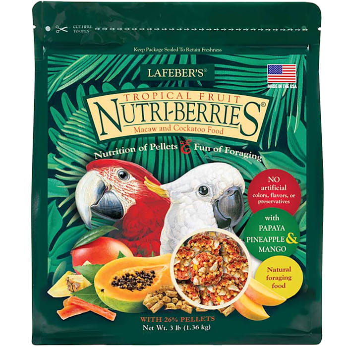 Lafeber's Tropical Fruit Nutri-Berries Dry Food for Macaws and Cockatoos, 3 lbs.