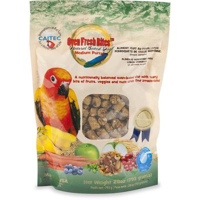 Caitec Oven Fresh Bites Natural Baked Diet for Medium Parrots Bird Food, 28 oz