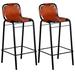 Williston Forge Bar Stools Real Leather Upholstered/Leather/Metal/Genuine Leather in Black/Red/White | 37 H x 18.1 W x 17.7 D in | Wayfair