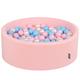 KiddyMoon 90X30cm/300 Balls ∅ 7Cm / 2.75In Baby Foam Ball Pit Made In EU, Pink:Baby Blue/Light Pink/Pearl