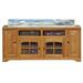 Foundry Select Rafeef Solid Wood TV Stand for TVs up to 75" Wood in Brown | Wayfair 871DE6909E4A42F99F47B1C8FD55AAF3