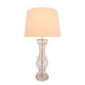 Highland Dunes Derouen 36" Standard Table Lamp Glass/Fabric in Gray/White | 36 H x 17 W x 17 D in | Wayfair B41A6D12C93D4695B74123650BBCAF1F