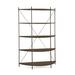 Joe Ruggiero Collection Baldwin 67" H x 55.44" W Etagere Bookcase Wood in Green/Black/Brown | 67 H x 55.44 W x 17.5 D in | Wayfair