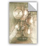 Williston Forge Steampunk Lamp Removable Wall Decal Vinyl in White | 36 H x 24 W in | Wayfair 57AC3D3CD162482AA1BA643B4D52C992