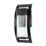 Latitude Run® Keemora Imperial 1 - Bulb LED Seeded Outdoor Wall Lantern Glass/Metal in Black | 15.5 H x 6.5 W x 5 D in | Wayfair