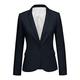 Roskiky Women's Lapel Blazer Suit One Button Work Office Pockets Jacket Suit Navy Blue X-Large (UK 20-22)