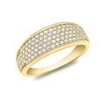 CARISSIMA Gold Women's 9ct Yellow Gold Cubic Zirconia Pave Set Tapered Ring - Size N