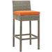 Conduit Outdoor Patio Wicker Rattan Bar Stool - East End Imports EEI-2800-LGR-ORA