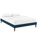 Tessie King Fabric Bed Frame with Squared Tapered Legs - East End Imports MOD-5901-AZU