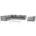 Harmony 7 Piece Outdoor Patio Aluminum Sectional Sofa Set EEI-2620-WHI-GRY-SET