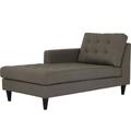 Empress Left-Arm Upholstered Fabric Chaise - East End Imports EEI-2596-GRA