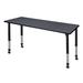 "Kee 60"" x 24"" Height Adjustable Mobile Classroom Table in Grey - Regency MT6024GYAPCBK"