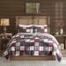 Woolrich Tulsa Oversized Quilt Set Microfiber/Cotton in Gray/Red | Full/Queen Quilt + 2 Standard Shams | Wayfair WR13-2523