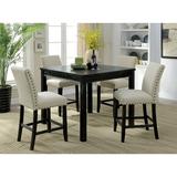 Alcott Hill® Delvale Counter Height Extendable Dining Set Wood/Upholstered in Black/Brown | 30.5" H x 42" W x 42" D | Wayfair