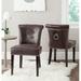 Alcott Hill® Ring Tufted Side Chair in Espresso Faux Leather/Wood/Upholstered in Brown | 33.4 H x 19.5 W x 24.2 D in | Wayfair