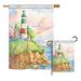 Breeze Decor 2 Piece Cliff Lighthouse Beach Impressions Decorative Vertical 2-Sided Polyester Garden Flag Set in Brown | 40 H x 28 W in | Wayfair