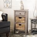 Everly Drawer Side Table in Vintage White - Safavieh AMH5743E