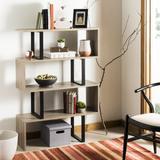 Louise Mid Century Retro Wood Etagere in Oak/Black - Safavieh FOX4283A