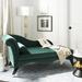 Caiden Velvet Chaise W/ Pillow in Emerald/Espresso - Safavieh FOX6284E