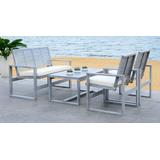 Ozark 4 Pc Outdoor Living Set in Grey Wash - Safavieh FOX6007D