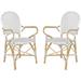 Hooper Indoor-Outdoor Stacking Arm Chair in Grey/White/Light Brown (Set of 2) - Safavieh FOX5209B-SET2