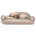 Faux Fleece & Chenille Soft Woven Pillow Sofa Dog Bed, 20" L x 15" W, Cream, Small, Off-White