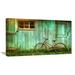 Gracie Oaks Old Bicycle Against Barn by Designart - 2 Piece Photograph Print on Canvas Metal in Brown/Green | 16 H x 32 W x 1 D in | Wayfair