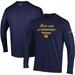 Men's Under Armour Heathered Navy Notre Dame Fighting Irish Play Like A Champion Today Cotton Long Sleeve Performance T-Shirt