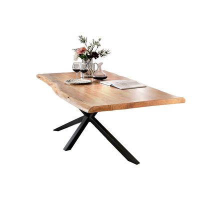 SIT Tops & Tables Massivholz Esstisch Futura 220x100 cm / Eisen antiksilber / 5,6 cm Image