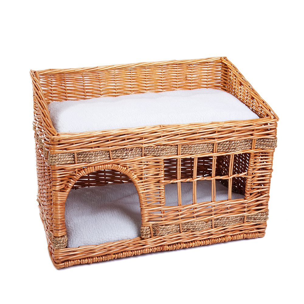 Pueblo Wicker Woven Cat Den Bed 56x36x42cm